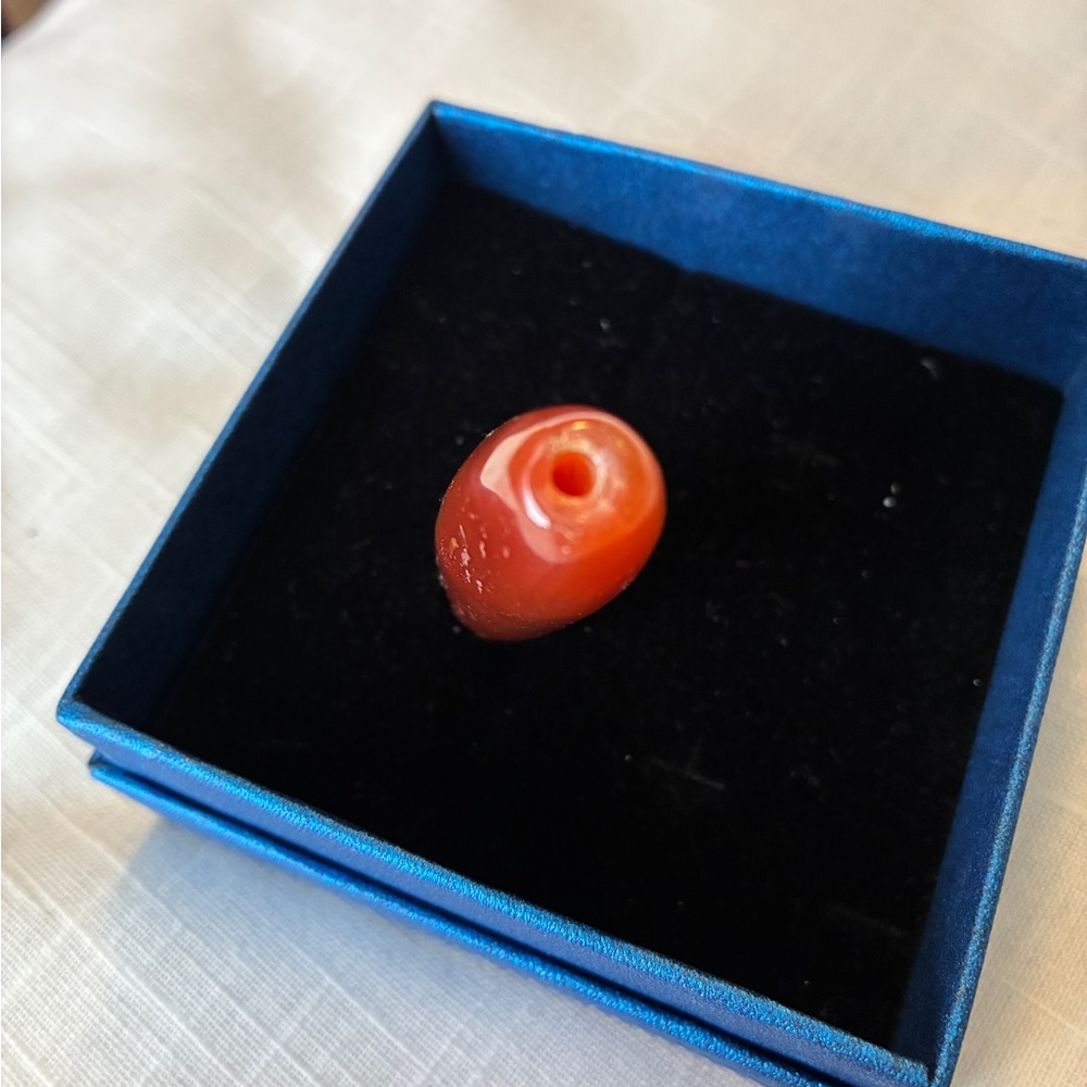 Carnelian Amulet Vintage Red Agate 3” Focal Bead - Picture 5 of 7
